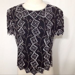 Marina Bead and Sequin S/S Top